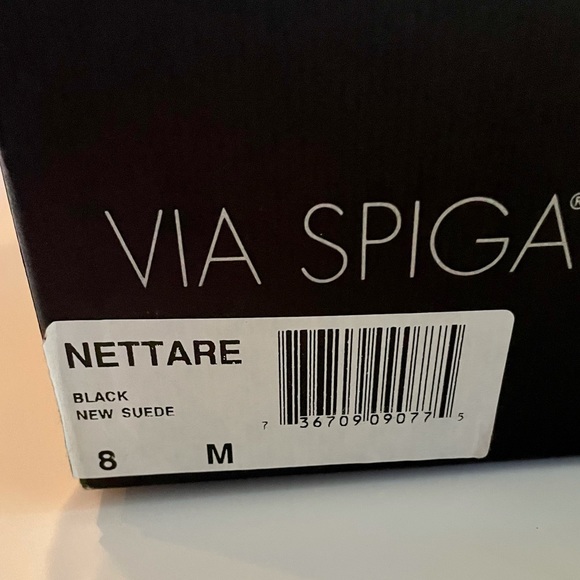 NEW Via Spiga NETTARE Black Suede Wedge Boots Sz 8 - Picture 7 of 10